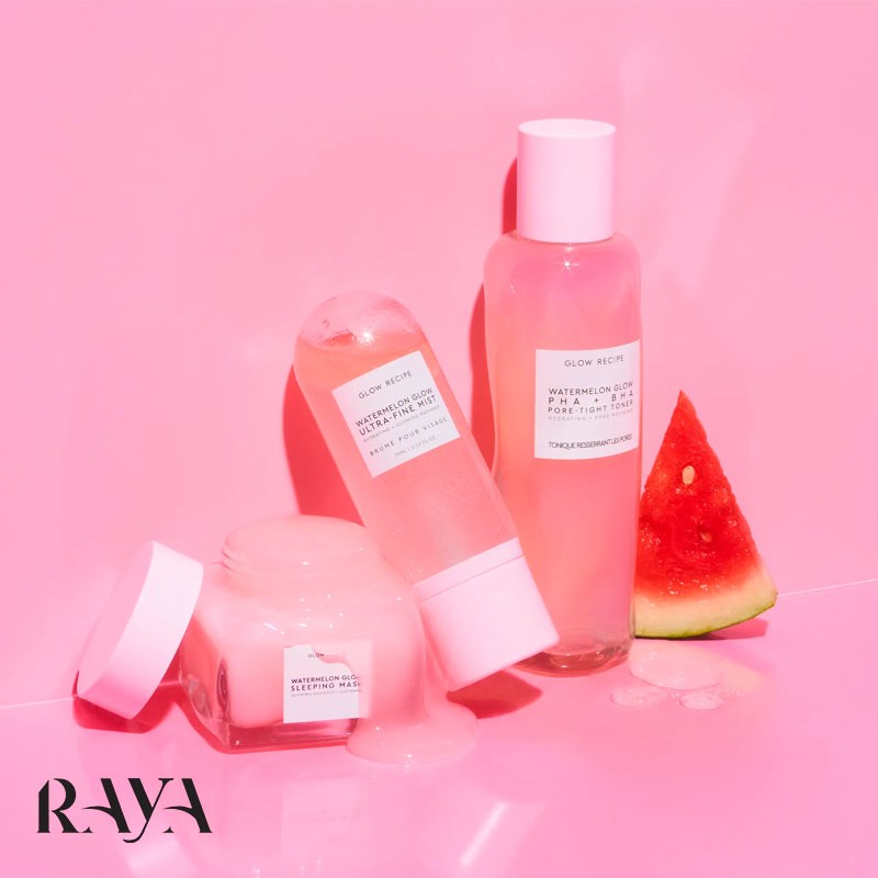 تونر کوچک کننده منافذ باز پوست حاوی عصاره هندوانه و PHA و BHA گلو رسیپی حجم 40 میل Glow Recipe Watermelon Glow PHA + BHA Pore-Tight Toner